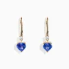 Earrings|Effy Jewelry Nahla Siri 14K Yellow Gold Tanzanite and Diamond Leverback Earrings