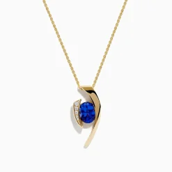 Necklaces & Pendants|Effy Jewelry Nahla Siri 14K Yellow Gold Floating Tanzanite and Diamond Pendant