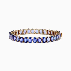 Bracelets|Effy Jewelry Nahla Siri 14K Yellow Gold Tanzanite Tennis Bracelet