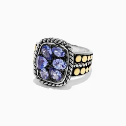 Rings|BH Multi Nahla Siri Silver u0026 18K Gold Tanzanite Ring, 1.85 TCW