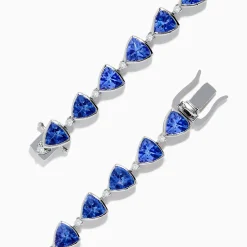 Bracelets|Effy Jewelry Nahla Siri Sterling Silver Tanzanite and Diamond Tennis Bracelet