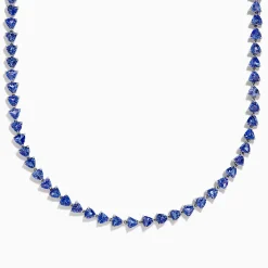 Necklaces & Pendants|Effy Jewelry Nahla Siri Sterling Silver Tanzanite Trillion Cut Tennis Necklace