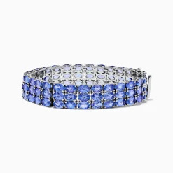 Bracelets|Effy Jewelry Nahla Siri Sterling Silver Oval 3 Row Tanzanite Bracelet