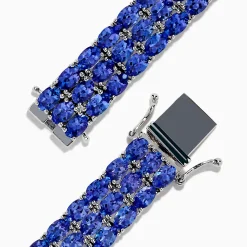 Bracelets|Effy Jewelry Nahla Siri Sterling Silver Oval 3 Row Tanzanite Bracelet