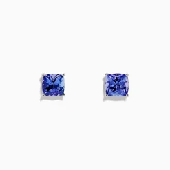 Earrings|BH Multi Nahla Siri Sterling Silver Tanzanite Stud Earrings, 1.90 TCW