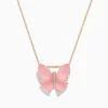Necklaces & Pendants|BH Multi Nature 14K Rose Gold Rose Quartz and Diamond Butterfly Pendant