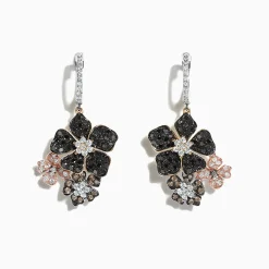 Earrings|Effy Jewelry Nature 14K Tri Color Gold Diamond Flower Earrings, 2.04 TCW