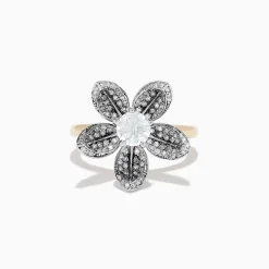 Rings|Effy Jewelry Nature 14K Two-Tone Gold Diamond Floral Ring 1.06 TCW