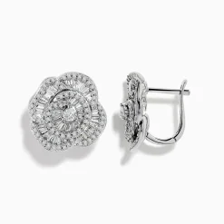 Earrings|Effy Jewelry Nature 14K White Gold Diamond Flower Earrings