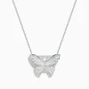 Necklaces & Pendants|Effy Jewelry Nature 14K White Gold Diamond and Enamel Butterfly Pendant