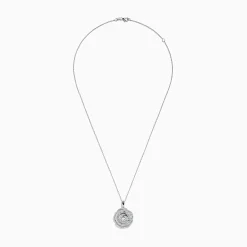 Necklaces & Pendants|Effy Jewelry Nature 14K White Gold Diamond Flower Pendant