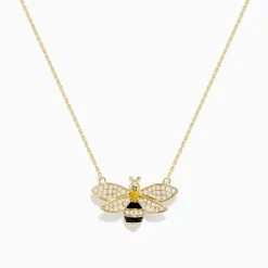 Necklaces & Pendants|BH Multi Nature 14K Yellow Gold Diamond and Yellow Sapphire Bee Necklace