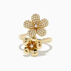 Rings|Effy Jewelry Nature 14K Yellow Gold Diamond Flower Duet Ring