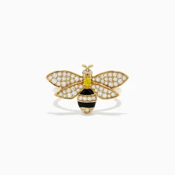 Rings|BH Multi Nature 14K Yellow Gold Diamond and Yellow Sapphire Bee Ring