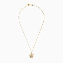 Necklaces & Pendants|Effy Jewelry Nature 14K Yellow Gold Diamond Sun Pendant