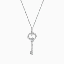 Necklaces & Pendants|Effy Jewelry Novelty 925 Sterling Silver Diamond Key Pendant