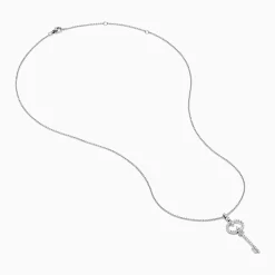 Necklaces & Pendants|Effy Jewelry Novelty 925 Sterling Silver Diamond Key Pendant
