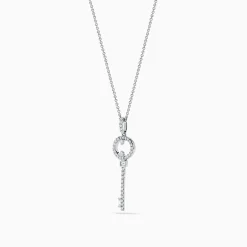Necklaces & Pendants|Effy Jewelry Novelty 925 Sterling Silver Diamond Key Pendant
