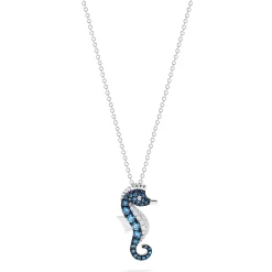Necklaces & Pendants|Effy Jewelry Novelty 14K Gold Blue u0026 White Diamond Seahorse Pendant, 0.62 TCW