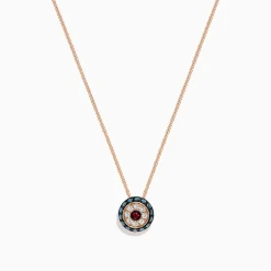 Necklaces & Pendants|BH Multi Novelty 14K Gold Ruby, Blue u0026 White Diamond Evil Eye Pendant,0.40 TCW