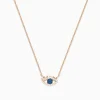 Necklaces & Pendants|BH Multi Novelty 14K Rose Gold Blue Sapphire and Diamond Evil Eye Pendant