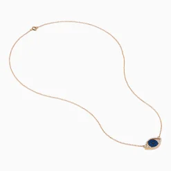 Necklaces & Pendants|Effy Jewelry Novelty 14K Rose Gold Blue Sapphire and Diamond Evil Eye Necklace