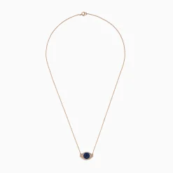 Necklaces & Pendants|Effy Jewelry Novelty 14K Rose Gold Blue Sapphire and Diamond Evil Eye Necklace