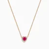 Necklaces & Pendants|Effy Jewelry Novelty 14K Rose Gold Pink Sapphire and Diamond Heart Necklace
