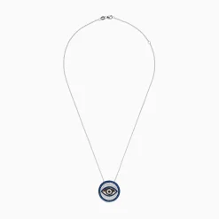 Necklaces & Pendants|BH Multi Novelty 14K Two Tone Gold Sapphire and Diamond Evil Eye Pendant