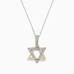 Necklaces & Pendants|Effy Jewelry Novelty 14K Two-Tone Gold Diamond Star of David Pendant