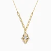 Necklaces & Pendants|BH Multi Novelty 14K Two-Tone Gold Diamond Hamsa Necklace