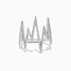 Rings|Effy Jewelry Novelty 14K White Gold Diamond Zig Zag Ring, 0.38 TCW