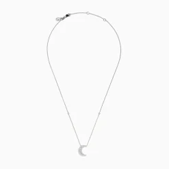 Necklaces & Pendants|Effy Jewelry Novelty 14K White Gold Diamond Crescent Moon Necklace