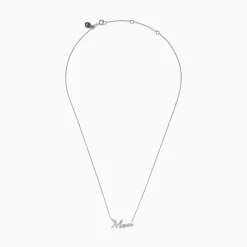 Necklaces & Pendants|Effy Jewelry Novelty 14K White Gold Diamond 'Mom' Necklace