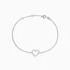 Bracelets|Effy Jewelry Novelty 14K White Gold Diamond Heart Bracelet, 0.10 TCW