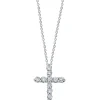 Necklaces & Pendants|Effy Jewelry Novelty 14K White Gold Diamond Small Cross Pendant, 0.24 TCW