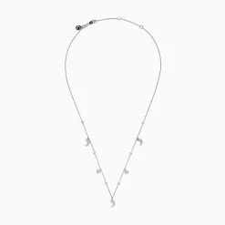 Necklaces & Pendants|BH Multi Novelty 14K White Gold Diamond Moon and Stars Necklace, 0.38 TCW