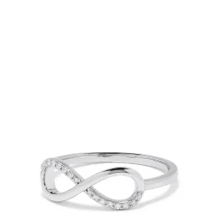 Rings|Effy Jewelry Novelty 14K White Gold Diamond Infinity Ring, 0.06 TCW