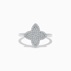 Rings|Effy Jewelry Novelty 14K White Gold Diamond Clover Ring