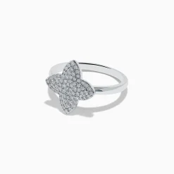 Rings|Effy Jewelry Novelty 14K White Gold Diamond Clover Ring