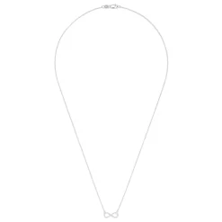 Necklaces & Pendants|Effy Jewelry Novelty 14K White Gold Diamond Infinity Necklace, 0.09 TCW