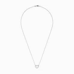 Necklaces & Pendants|Effy Jewelry Novelty 14K White Gold Diamond Heart Necklace
