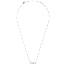 Necklaces & Pendants|Effy Jewelry Novelty 14K White Gold Diamond Infinity Necklace, 0.08 TCW