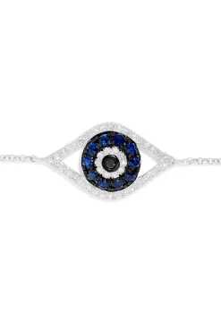 Bracelets|Effy Jewelry Novelty 14K White Gold Sapphire u0026 Diamond Evil Eye Bracelet, 0.43 TCW