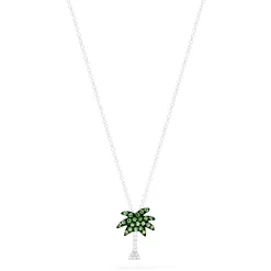 Necklaces & Pendants|Effy Jewelry Novelty 14K White Gold Tsavorite u0026 Diamond Palm Tree Pendant, 0.29 TCW