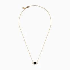 Necklaces & Pendants|Effy Jewelry Novelty 14K Yellow Gold Blue Sapphire and Diamond Evil Eye Necklace
