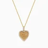 Necklaces & Pendants|Effy Jewelry Novelty 14k Yellow Gold "Boy Mom" Diamond Heart Pendant