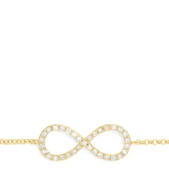 Bracelets|Effy Jewelry Novelty 14K Yellow Gold Diamond Infinity Bracelet, 0.12 TCW