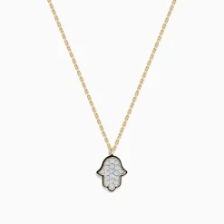 Necklaces & Pendants|Effy Jewelry Novelty 14K Yellow Gold Diamond Hamsa Pendant