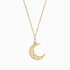 Necklaces & Pendants|Effy Jewelry Novelty 14K Yellow Gold Diamond Crescent Moon Pendant, 0.13 TCW
